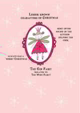 A quirky Christmas card featuring the Gin Fairy. created by Eggbert & Daisy