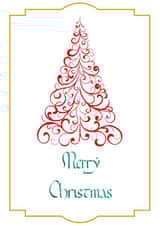Stylised Christmas tree Card created by Warren Calligraphy