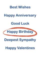 Basic circle choice Birthday card created by TrueTown