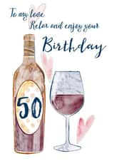 50th Birthday card, perfect for husband, wife, fiancé or partner - turning 50 created by One and Only