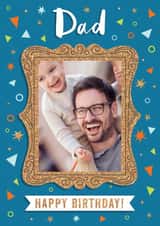 Personalised Birthday Photo Card created by Dalia Clark Design - Confetti Frame - Dad - Photo Card