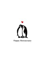 Cute Anniversary Card for Husband or Wife - Penguins in Love - Romantic created by Swizzoo