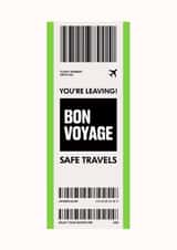 Bon Voyage & Safe Travels Card for a work colleague - Luggage Ticket Label created by HollieGraphik