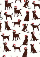 Chocolate Labrador Christmas Card, Chocolate Labrador, Christmas Card created by GREEDY LAB