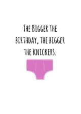Fun Birthday Card For The Woman In Your Life - Big Knickers - Big Birthday created by Sadie Cornish