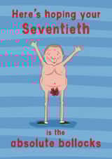 Funny Bollocks Seventieth birthday card. Perfect for husband, boyfriend and more created by Running with Scissors