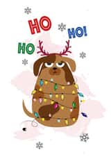 Cute Christmas Card – Grumpy Dog – Ho Ho Ho created by daminidesigns