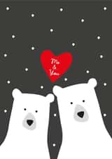 Cute Christmas Bear couple cards for Wife, Husband, Girlfriend or Boyfriend created by Heather Alstead Design LTD