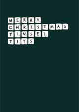 Merry Christmas Tinsel Tits Scrabble Friend Partner Girlfriend Wife Funny created by Daisy Jo Design