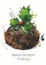 Delicious Christmas pudding card for someone's pudding! created by Georgina Luck Illustration
