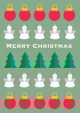Graphic Merry Christmas Card - Festive Multi design - Xmas Tree, Bauble, Angel created by Jamie Borman