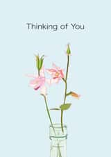 Pretty Thinking of You card - flowers in glass bottle created by Jamie Borman