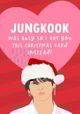 Funny Jungkook Christmas Card for BTS Fan created by The Cake Thief