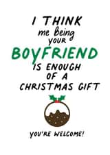 Cute Christmas Card for your significant other. "me being your boyfriend" created by IWLT