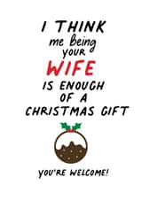 Cute Christmas card to send to your husband/wife to say you're the gift created by IWLT
