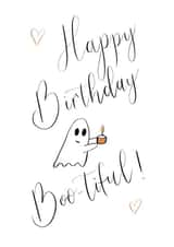 Funny Halloween ghost birthday card - Happy birthday boo-tiful! created by Tracy Ho