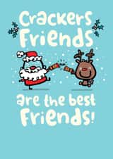 Crackers Friends Cute Funny Christmas Card created by Pink wink