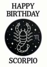 Happy Birthday Scorpio Zodiac Astrology Birthday Card created by Pisces Moon