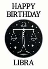 Happy Birthday Libra Zodiac Astrology Birthday Card created by Pisces Moon