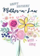 Pretty floral birthday card for a special Mother-in-Law. created by Katie Phythian Design