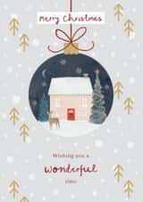 Pretty Christmas card to wish someone a Merry Christmas this season created by Sarah Hustwaite Illustration