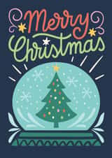 Merry Christmas with Christmas snow globe created by Natalia Gonzalez