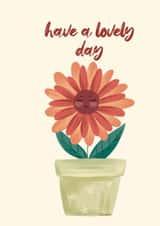 Cute flower card - Have a nice day - Kids card created by Ilona Ro - Illustrations