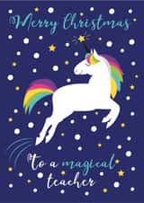 Christmas card for teacher - magical unicorn created by One Day in May Design