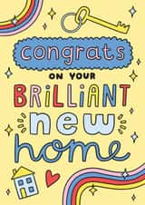 Modern Typographic New Home Card - Rainbow Magic - Congrats On Your Brilliant New Home created by Josie Gledhill