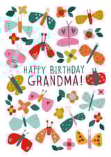 Cute Birthday Card For Grandma with Butterflies and Flowers created by Dawn Machell