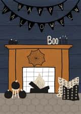 Cozy Fireplace Happy Halloween Card created by Walking In Wildflowers