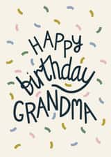 Happy Birthday Grandma - Pretty and Modern Confetti Card for Gran created by Christine Cuddihy Illustration