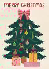'Merry Christmas' tree and presents Christmas card created by Raspberry Blossom