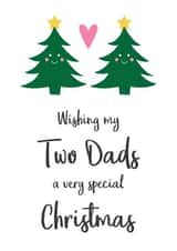 A cute two Dads fathers Christmas card from the kids, for same sex parents created by Hello Fridays Studio