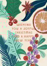 'Wishing you a joyful Christmas and a happy new year' Christmas card created by Raspberry Blossom