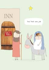 One Job Christmas card created by Rosie Made A Thing