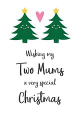 A cute two Mums Christmas card from the kids, for same sex parents - 2 mothers created by Hello Fridays Studio