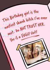 Personalised Birthday Photo Card created by Woody's Design - Mean Girls - Burn Book - Birthday - Photo Card