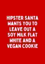 Hipster vegan Santa - funny Christmas card created by Meg's Creative Outlet