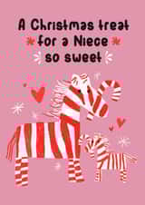 A Cute Christmas Card For Niece- Zebras & Candy Canes created by @squiggleinthecity