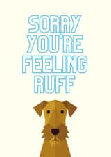 Get well soon card featuring an Airedale Terrier created by Laura Coyle