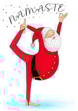 Funny alternative Christmas yoga Santa card - Namaste created by Peach Nut Studio
