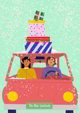 Cute seasonal or Christmas card for family or significant other - From us to you created by Noosh draws