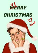 Harry Styles Christmas Card for Music Fan - Harry Christmas Pop Star created by Jessica Rigsbee: My Depiction Addiction 
