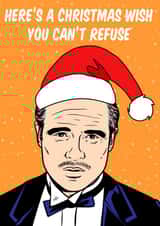 Funny Christmas card featuring The Godfather aka Marlon Brando created by Graham Sanders