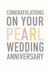 Congratulations pearl wedding anniversary card - 30 years created by Studio 9