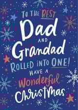 Modern Christmas Card for a loved Dad and Grandad rolled into one created by Dotty Black