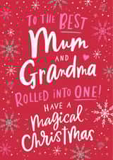Modern Christmas Card for a loved Mum and Grandma rolled into one created by Dotty Black