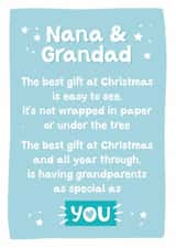Cute Special Nana and Grandad Christmas Card from the grandkids created by Percy & Pearl