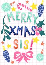 Merry Christmas Sister - Contemporary Christmas Card - Christmas Card for Sister created by Jessie Maeve Studio